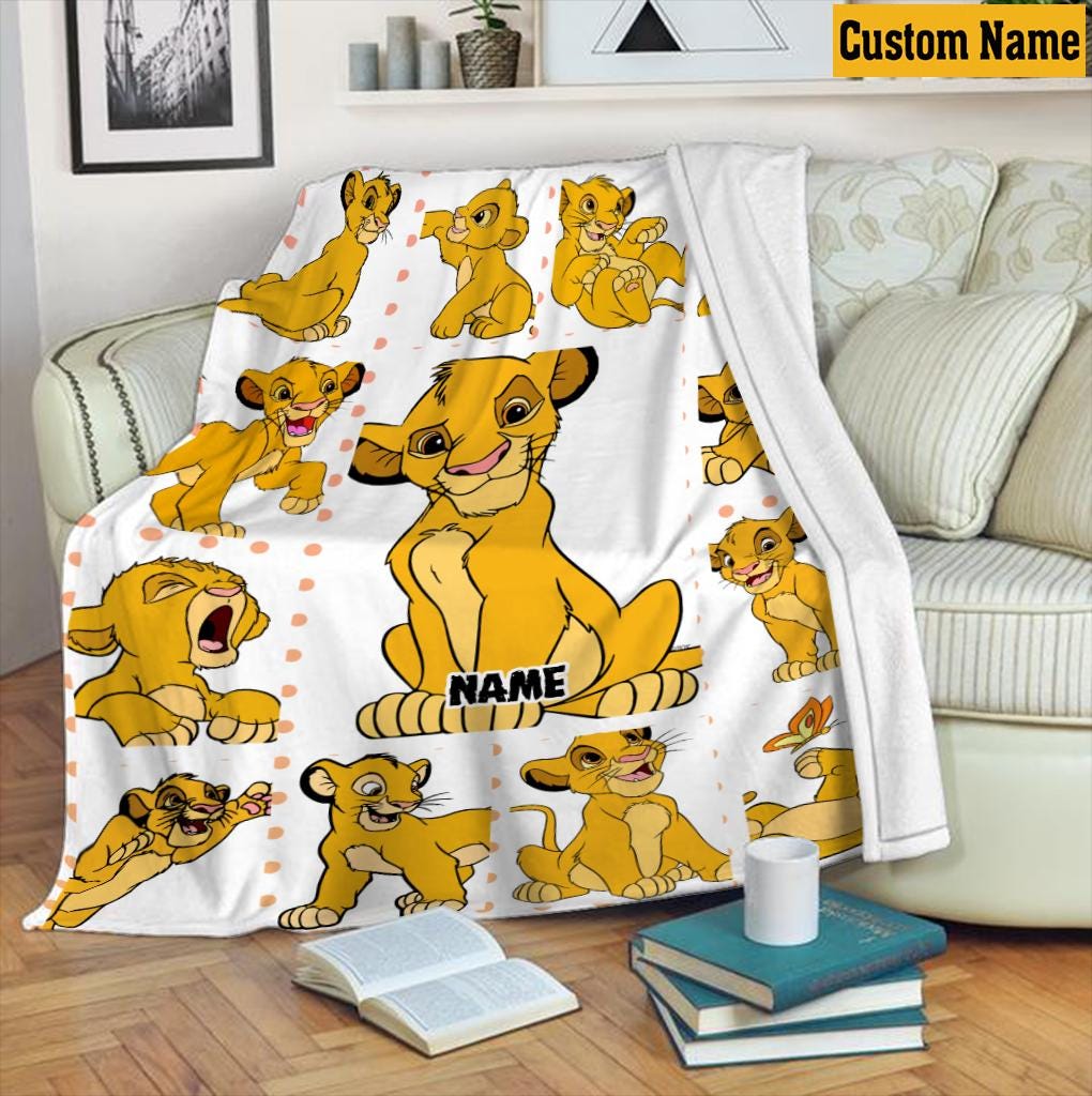 Customized Lion-King Fleece Blanket, Hakuna-Matata, Custom Disneyland Pride Lion and Friends Blanket, Lion Movie King Disneyworld Blanket