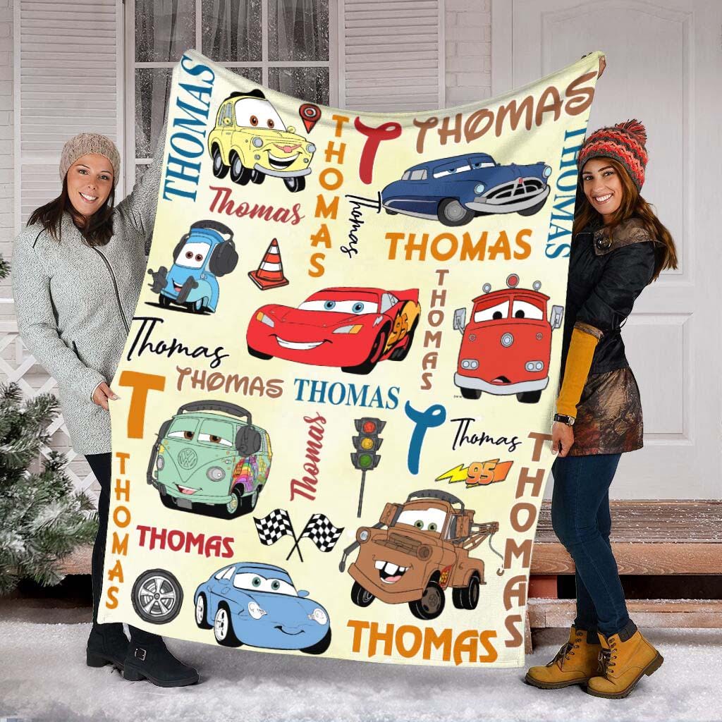 Personalized Disney Cars Blanket, Lightning McQueen Mater Doc Hudson Sally Birthday Boy, Birthday Girl Home Decor, Cozy Disney Home Decor
