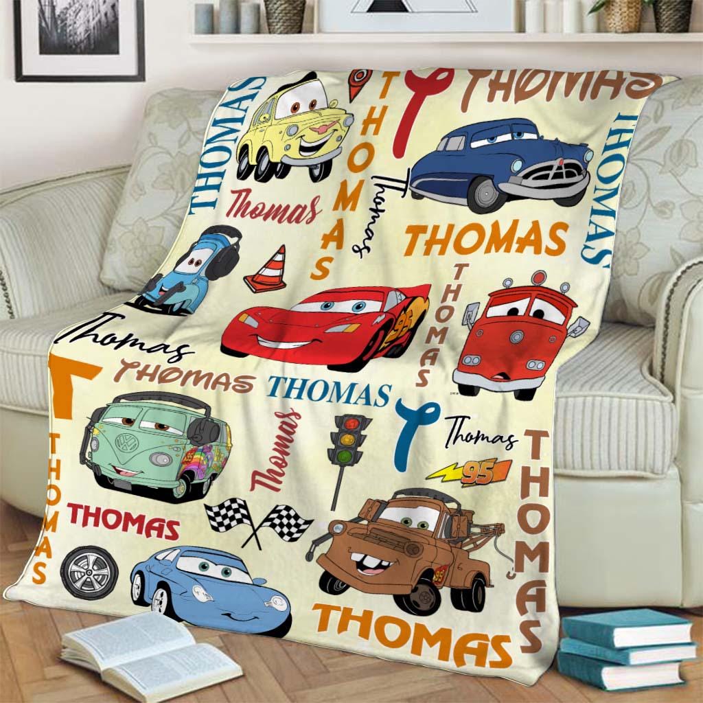 Personalized Disney Cars Blanket, Lightning McQueen Mater Doc Hudson Sally Birthday Boy, Birthday Girl Home Decor, Cozy Disney Home Decor
