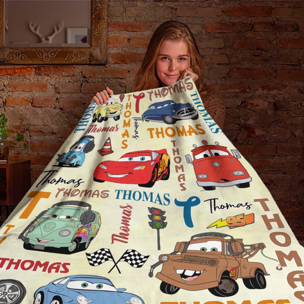 Personalized Disney Cars Blanket, Lightning McQueen Mater Doc Hudson Sally Birthday Boy, Birthday Girl Home Decor, Cozy Disney Home Decor