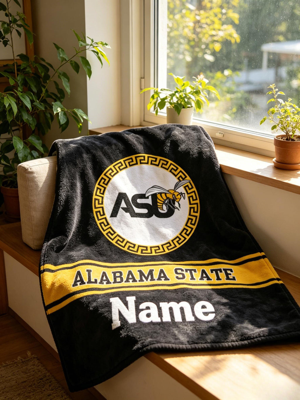 Personalized Alabama State ASU Blanket Soft Throw, Grad Alumni Gift, Game Day & Dorm Throw