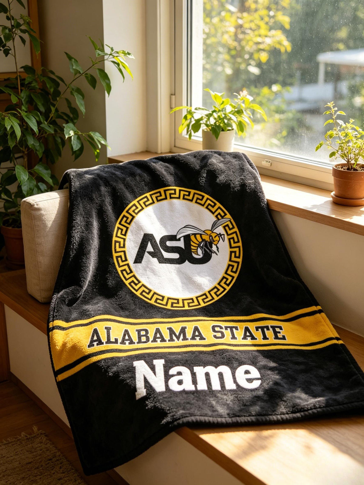Personalized Alabama State ASU Blanket Soft Throw, Grad Alumni Gift, Game Day & Dorm Throw