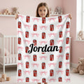 Cola Personalised Soda Blanket Throw with Name,Custom Pink Bow Blanket,Fun Gift for Kid,Wife husband birthday anniversary,Unique Present