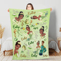 Personalized Tiana Princess Blanket, Custom Name Disney Princess Throw, Princess and the Frog Gift for Girl,Kids Birthday Gift,Nursery Decor