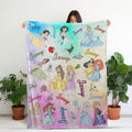 Personalized Disney Princess Blanket, Custom Name Disney Princess Throw,Nursery Decor, Custom Name Baby Girl Blanket, Princess Birthday Girl