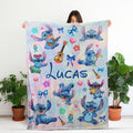 Personalized Stitch Blanket, Custom Cute Stitch Throw for Kids Baby Boy Girl, Disney Inspired Nursery Decor, Disney Birthday Gift, Xmas Gift