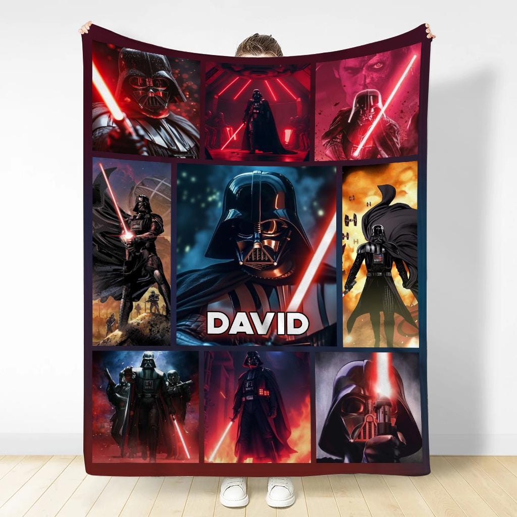 Personalized Darth Vader Fleece Blanket, Disney Star Wars Blanket, Christmas Blanket, Birthday Gift Birthday Boy, Cozy Disney Home Decor