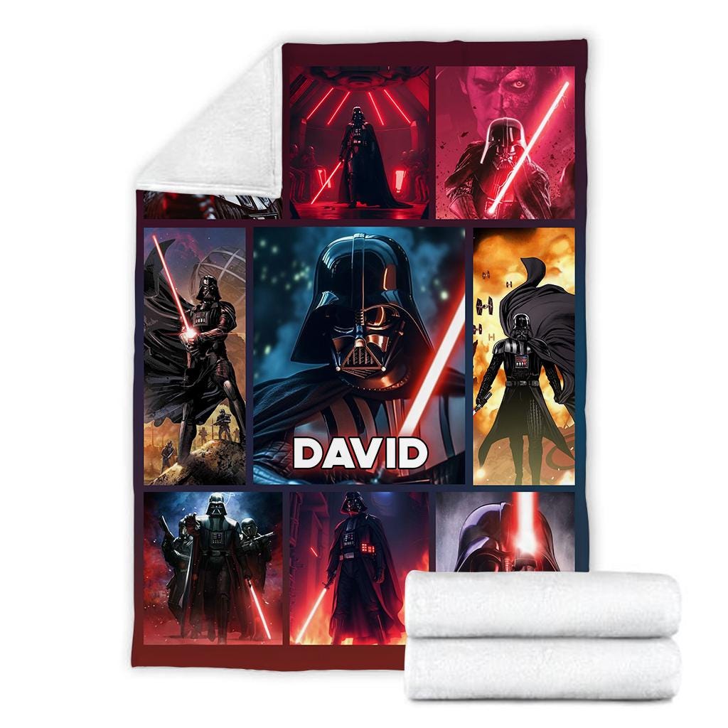 Personalized Darth Vader Fleece Blanket, Disney Star Wars Blanket, Christmas Blanket, Birthday Gift Birthday Boy, Cozy Disney Home Decor