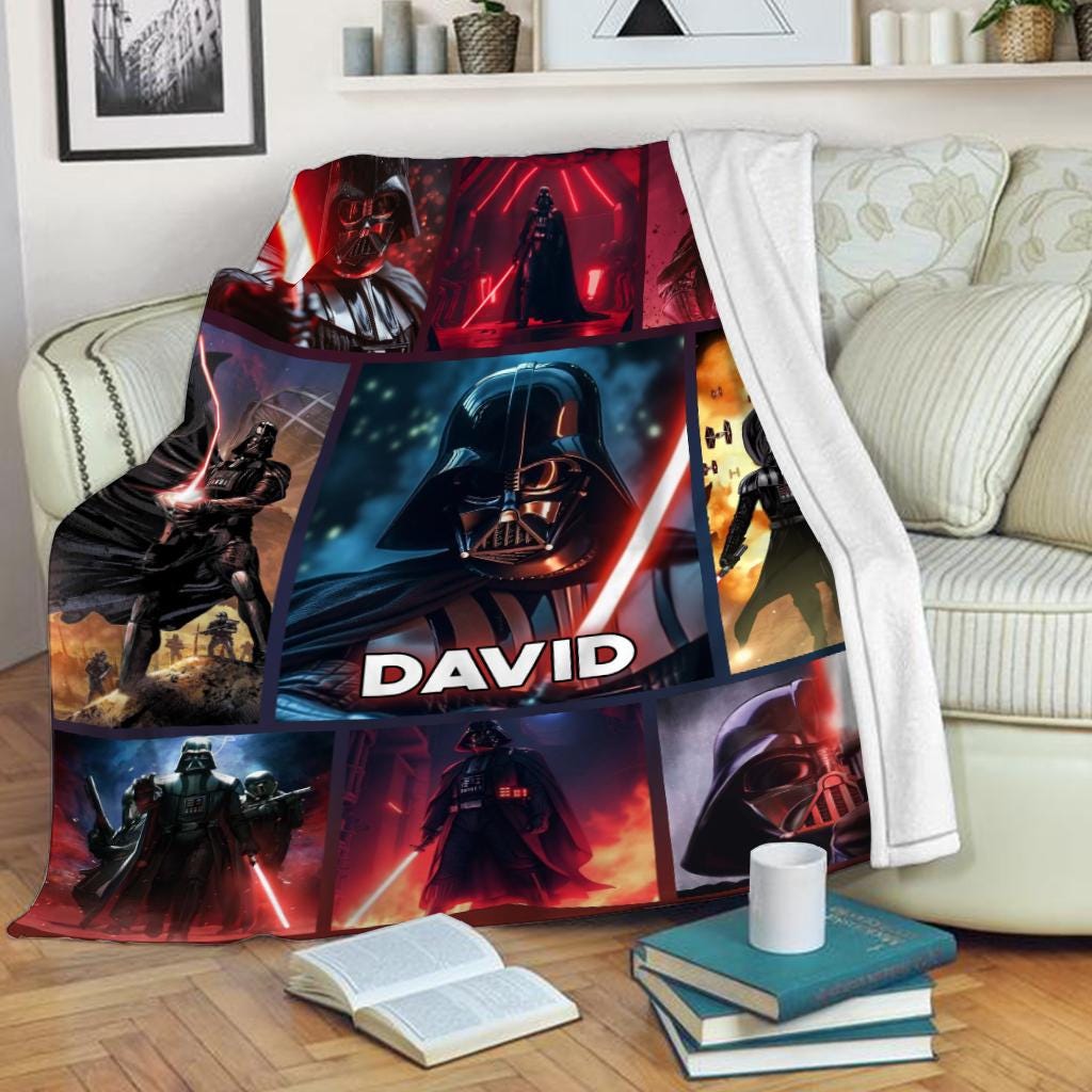 Personalized Darth Vader Fleece Blanket, Disney Star Wars Blanket, Christmas Blanket, Birthday Gift Birthday Boy, Cozy Disney Home Decor