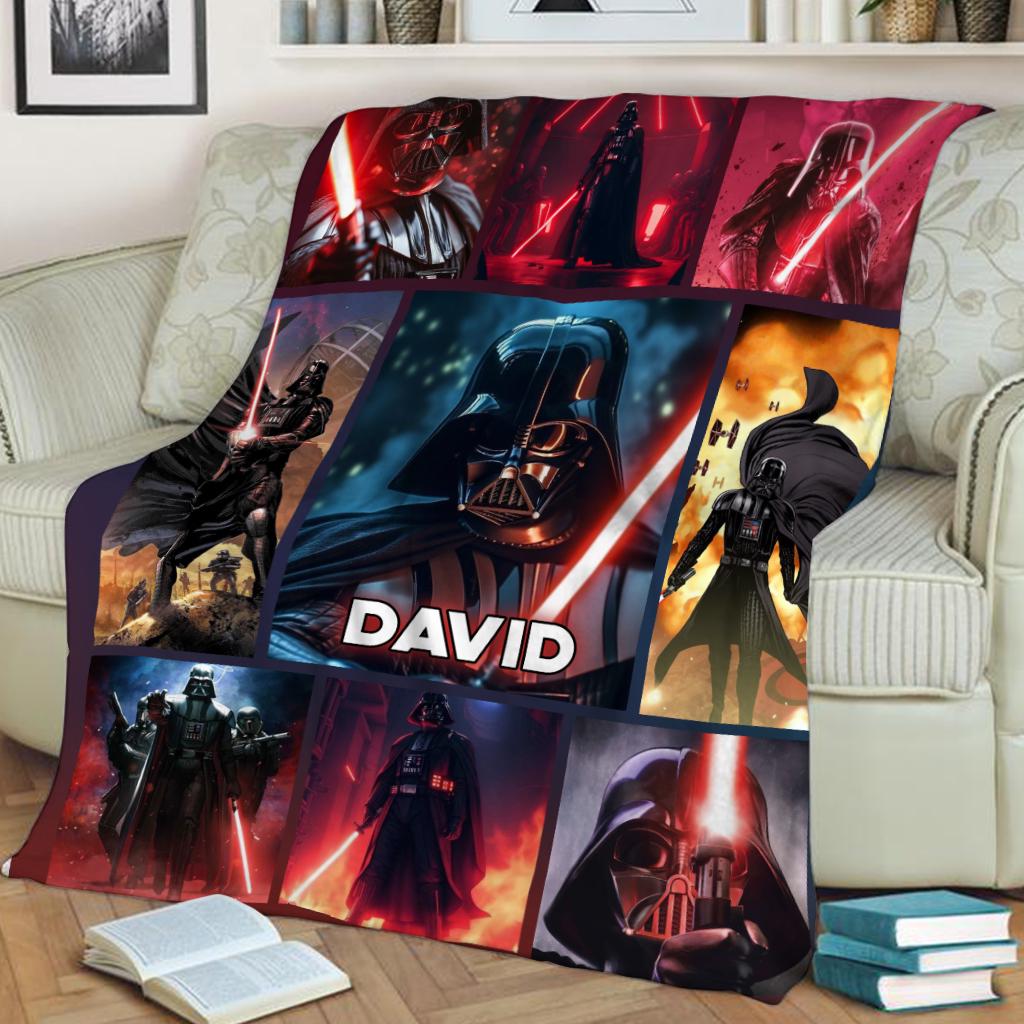Personalized Darth Vader Fleece Blanket, Disney Star Wars Blanket, Christmas Blanket, Birthday Gift Birthday Boy, Cozy Disney Home Decor