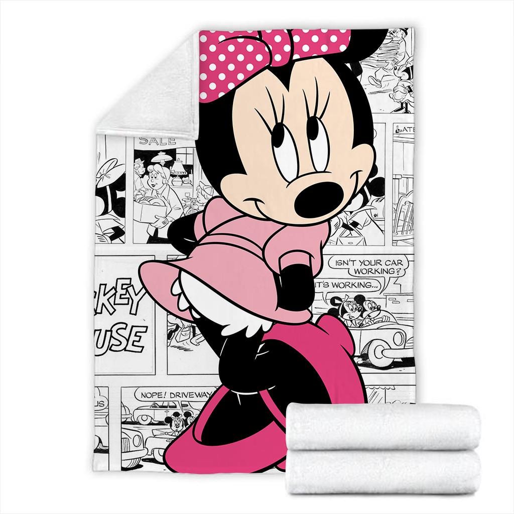 Personalized Disney Minnie Mouse Blanket, Custom Name Cartoon Movie Fleece Blanket, Magical Girl Nursery Decor Gift 2026, Baby Blanket