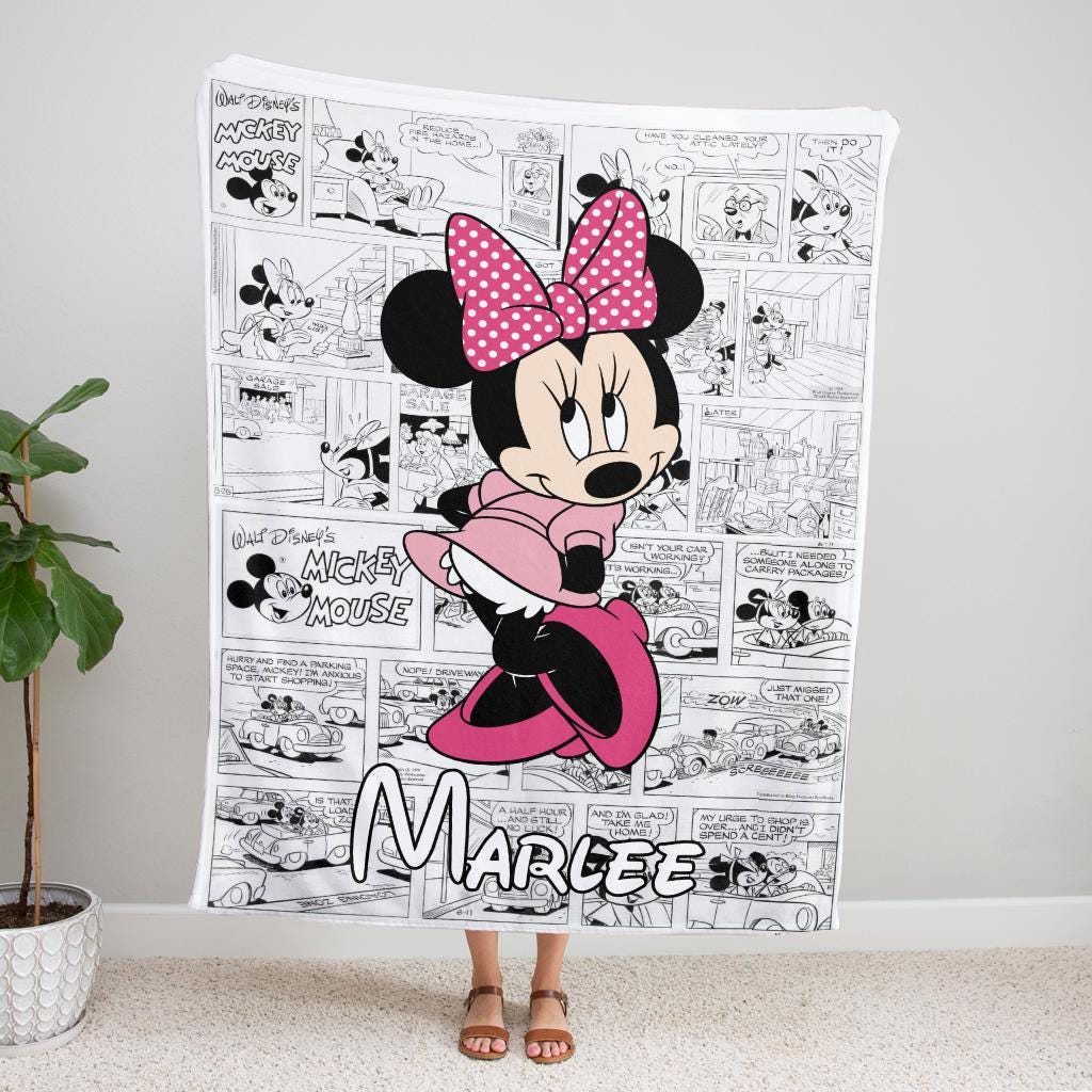 Personalized Disney Minnie Mouse Blanket, Custom Name Cartoon Movie Fleece Blanket, Magical Girl Nursery Decor Gift 2026, Baby Blanket