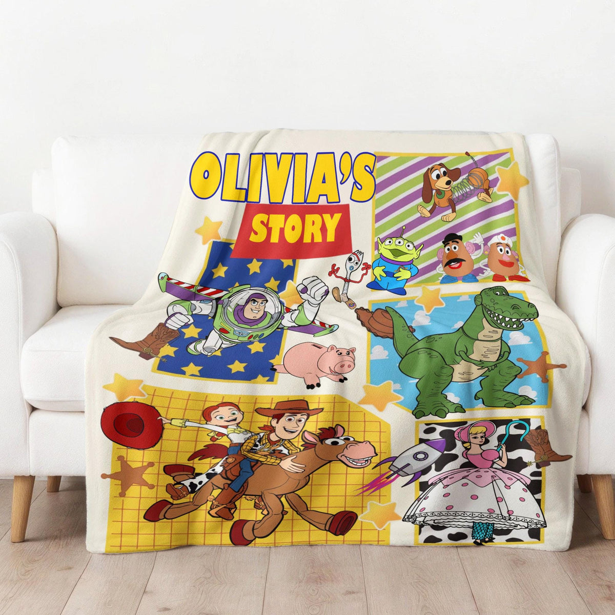 Personalized Toy Story Blanket, Custom Disney Toy Story Kids Throw, Birthday Boy Nursery Decor, Disney Pixar Toy Story,Disney Christmas Gift