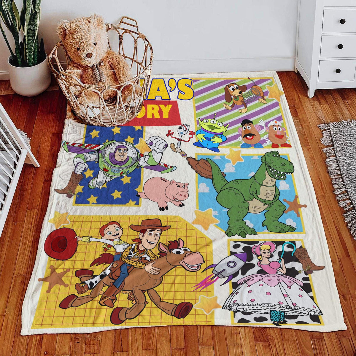 Personalized Toy Story Blanket, Custom Disney Toy Story Kids Throw, Birthday Boy Nursery Decor, Disney Pixar Toy Story,Disney Christmas Gift