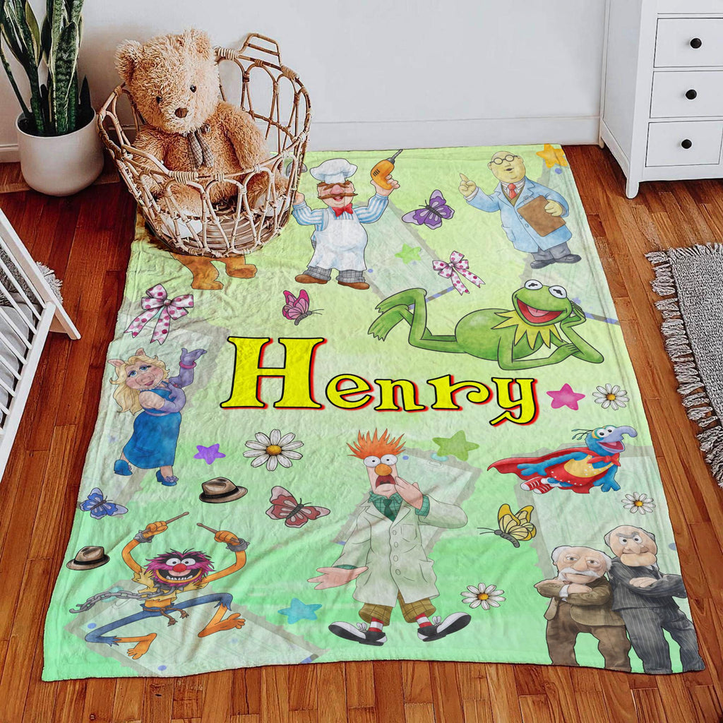 Personalized The Muppets Show Blanket, Custom Kids Throw Blanket, Muppets Character Baby Blanket, Birthday Gift for Boys, Nursery Decor Gift