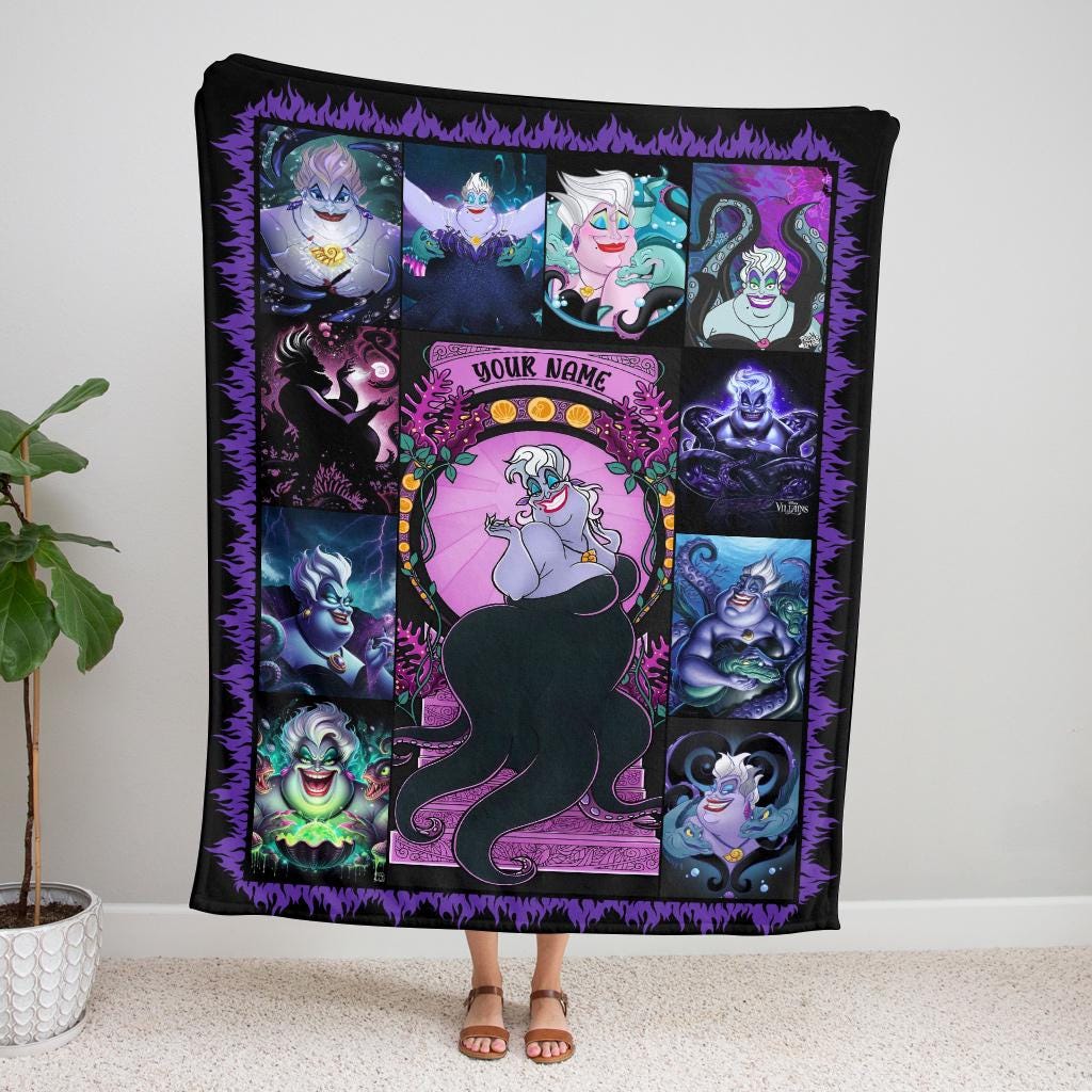 Personalized Ursula Blanket, Disney Villains Evil Queen Maleficent Blanket, Disney Villain Travel Blanket, Magic Kingdom, Home Decor Blanket