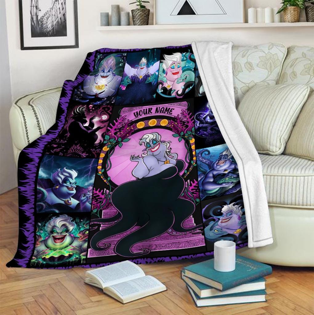 Personalized Ursula Blanket, Disney Villains Evil Queen Maleficent Blanket, Disney Villain Travel Blanket, Magic Kingdom, Home Decor Blanket
