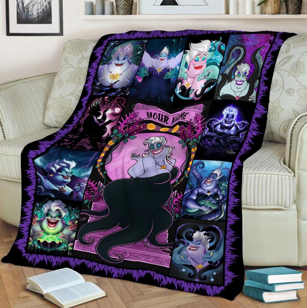 Personalized Ursula Blanket, Disney Villains Evil Queen Maleficent Blanket, Disney Villain Travel Blanket, Magic Kingdom, Home Decor Blanket
