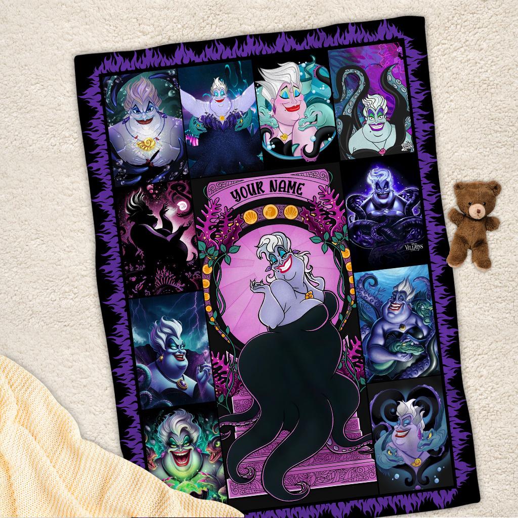 Personalized Ursula Blanket, Disney Villains Evil Queen Maleficent Blanket, Disney Villain Travel Blanket, Magic Kingdom, Home Decor Blanket