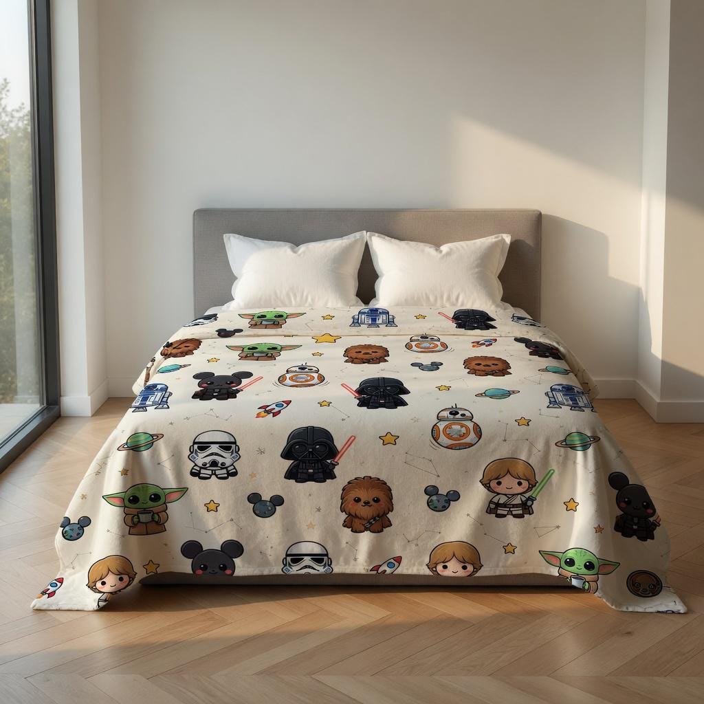 Personalized Retro Star Wars Baby Blanket, Custom Disney Star Wars Blanket