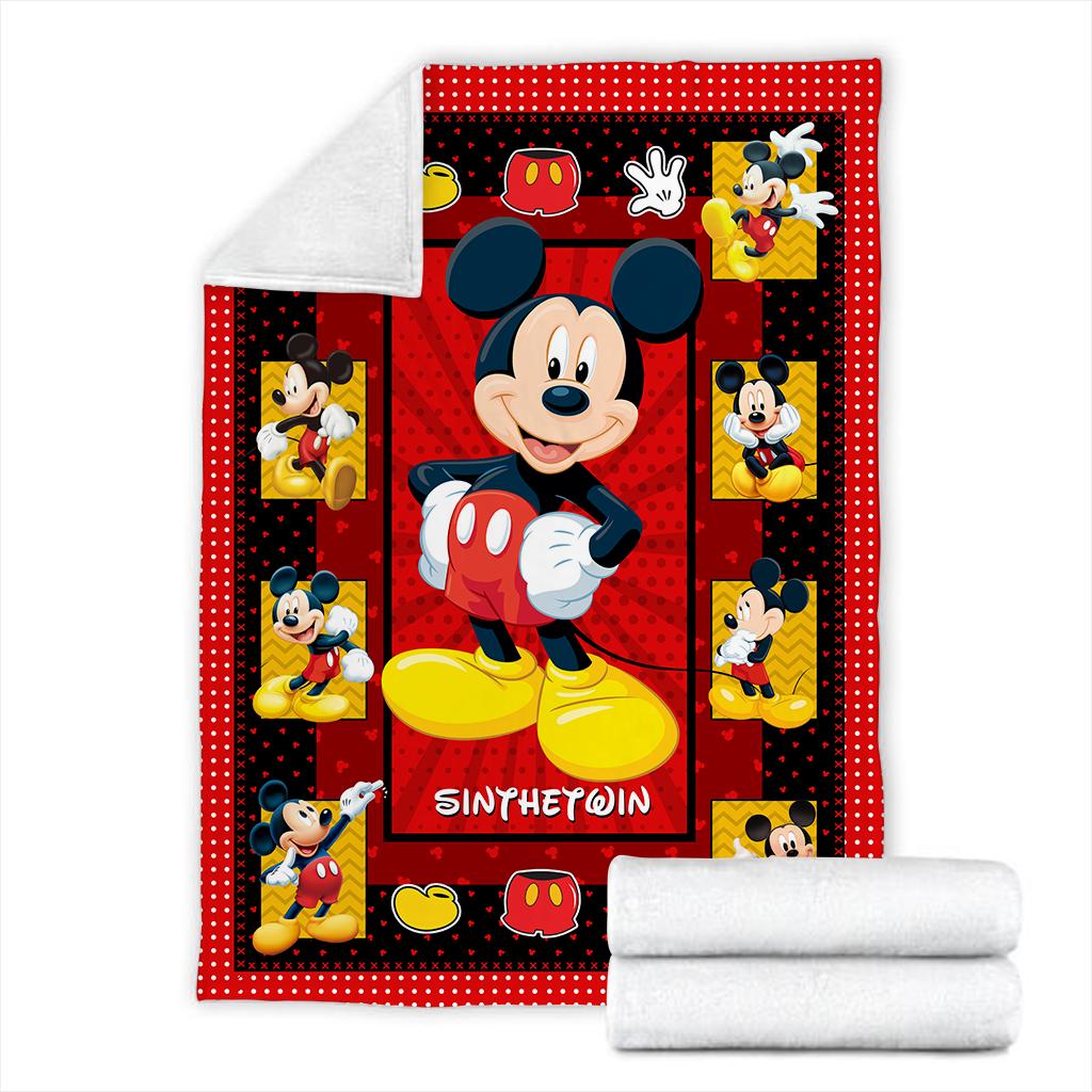 Personalized Disney Mickey Mouse Blanket, Custom Disneyland Blanket, Disneyworld Birthday Gift Birthday Boy, Cozy Disney Home Decor