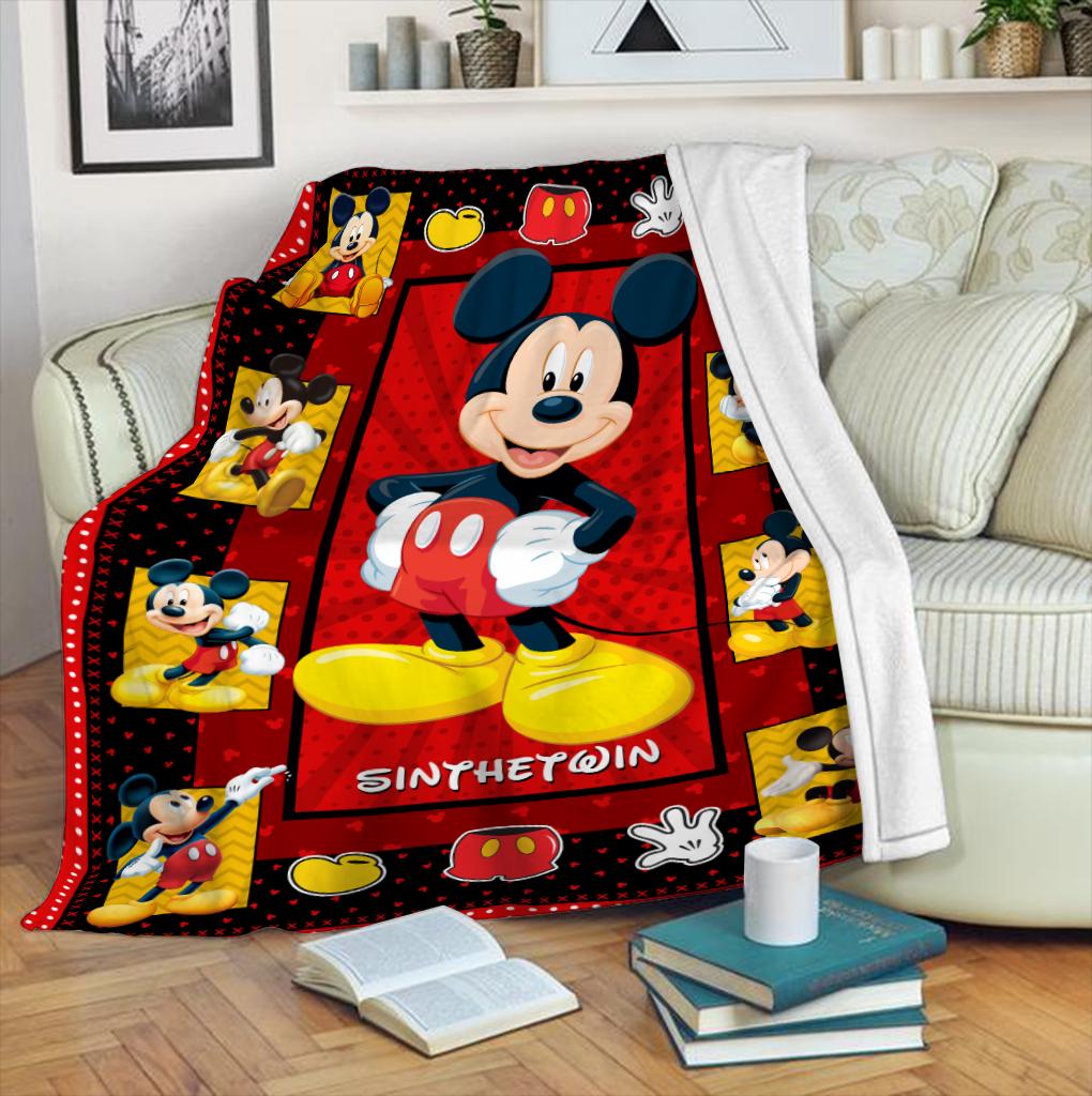 Personalized Disney Mickey Mouse Blanket, Custom Disneyland Blanket, Disneyworld Birthday Gift Birthday Boy, Cozy Disney Home Decor