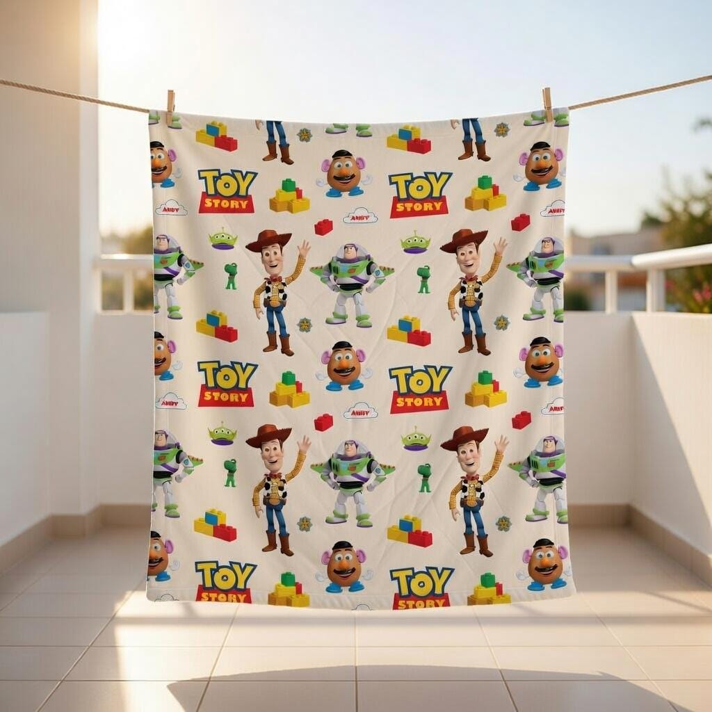 Custom Toy Story Baby Blanket, Disney Plushy Blanket, Personalized Baby Shower Gift, Nursery Baby Blanket