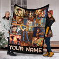 Personalized Cowboy Woody Toy Story Blanket with Name, Custom Buzz Lightyear Blankets for Kids Baby Boy Girl, Cute Toddler Birthday Gift