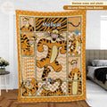 Personalized Tigger Quilt Baby Blanket, Custom Name Pooh Bear And Friends Blanket, Winnie The Pooh Gift for Kids, Baby Shower Blanket Gift