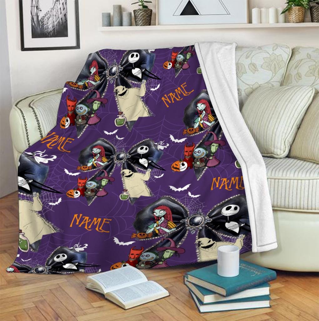 Personalized Baby Blanket, The Nightmare Before Christmas Blanket, Christmas Gift For Boys And Girls Blanket, Baby Blanket Disney Home Decor