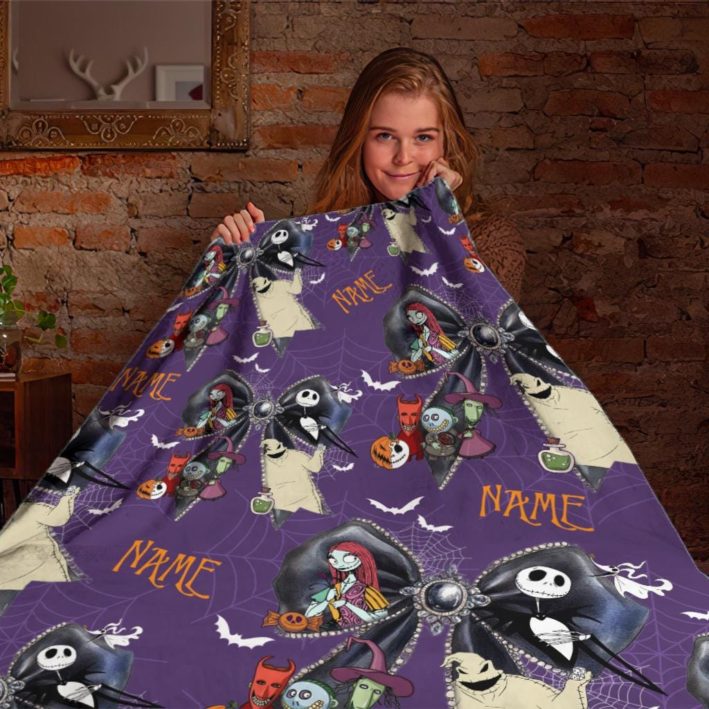 Personalized Baby Blanket, The Nightmare Before Christmas Blanket, Christmas Gift For Boys And Girls Blanket, Baby Blanket Disney Home Decor