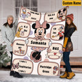 Personalized Minnie Mouse and Friends Birth Stats Blanket, Custom Name Mouse Ear Castle Pattern Throw, Disney Newborn Gift 2026