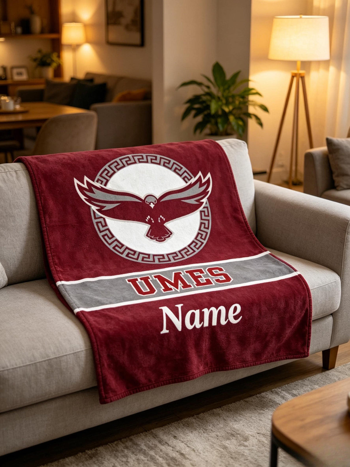 Personalized UMES Blanket Soft Throw, University of Maryland Eastern Shore Throw, Graduation & Tailgate Gift