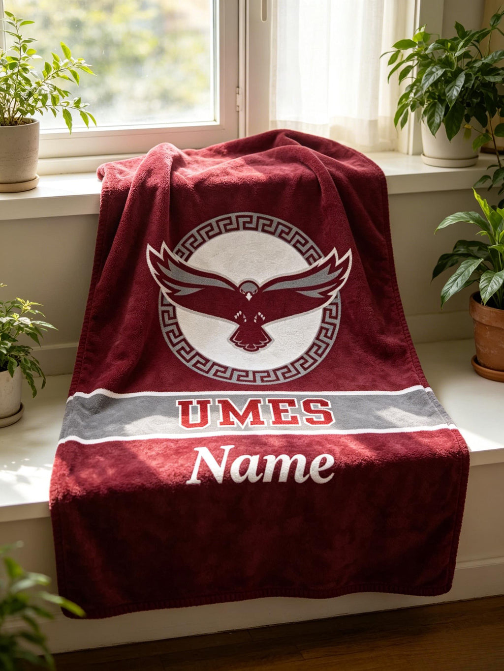 Personalized UMES Blanket Soft Throw, University of Maryland Eastern Shore Throw, Graduation & Tailgate Gift
