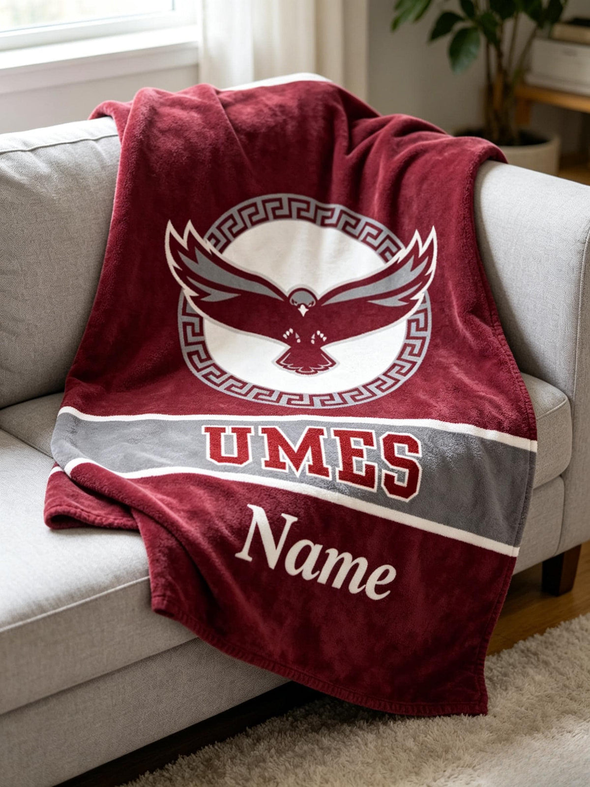 Personalized UMES Blanket Soft Throw, University of Maryland Eastern Shore Throw, Graduation & Tailgate Gift