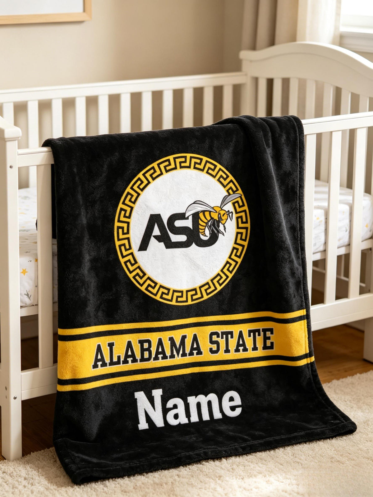 Personalized Alabama State ASU Blanket Soft Throw, Grad Alumni Gift, Game Day & Dorm Throw