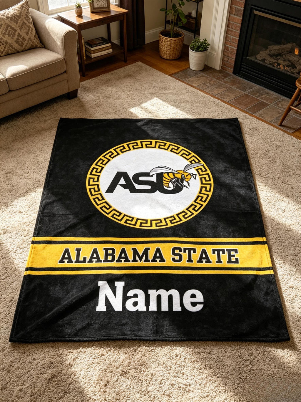 Personalized Alabama State ASU Blanket Soft Throw, Grad Alumni Gift, Game Day & Dorm Throw