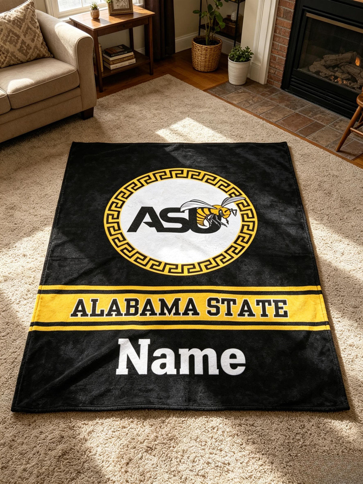 Personalized Alabama State ASU Blanket Soft Throw, Grad Alumni Gift, Game Day & Dorm Throw