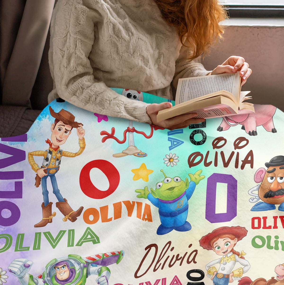 Personalized Toy Story Blanket, Custom Name Disney Toy Story Blanket,Birthday Boy or Girl,Woody Buzz Lightyear Jessie Toy Story,Gift For Kid