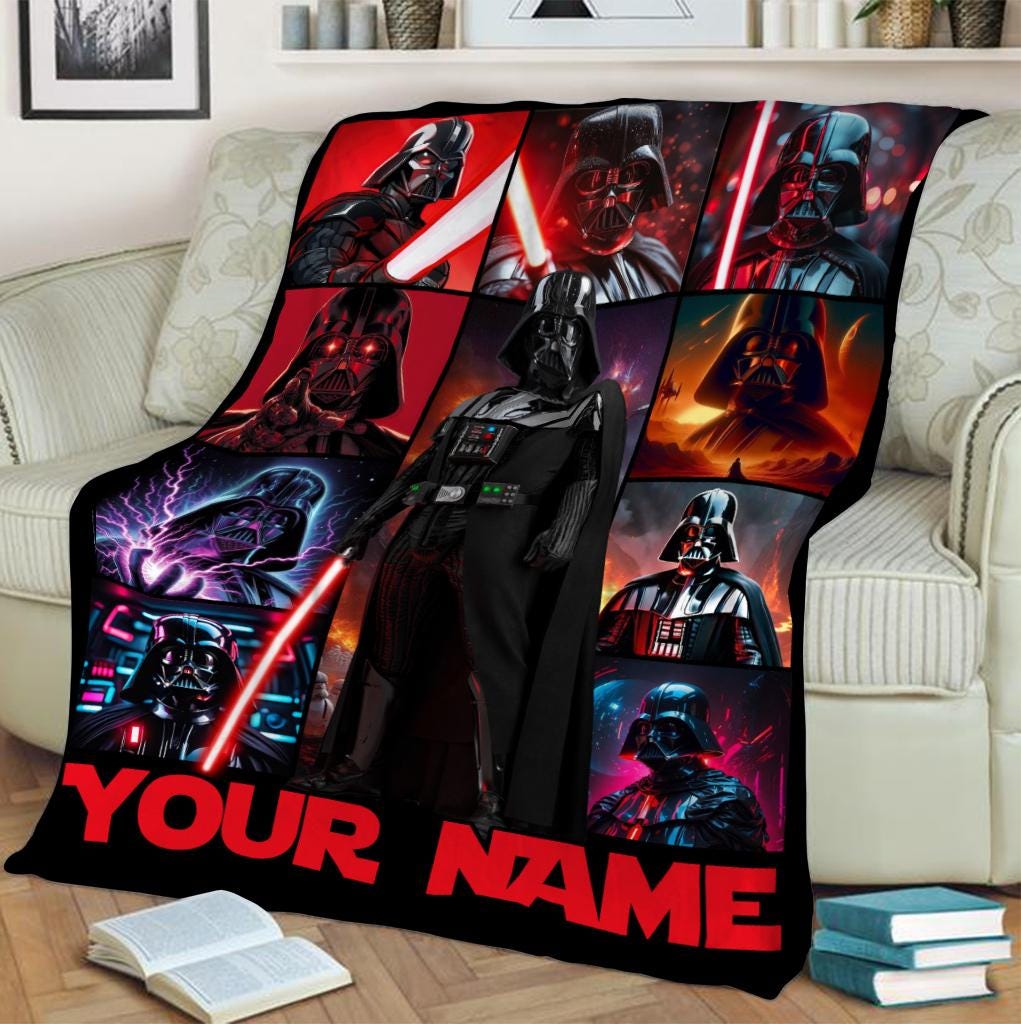 Personalized Darth Vader Fleece Blanket, Disneyland Star Wars Blanket, Christmas Blanket, Birthday Gift Birthday Boy, Cozy Disney Home Decor