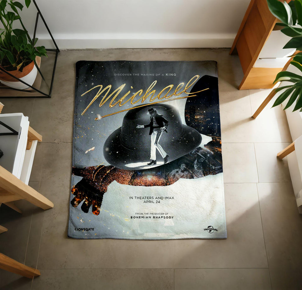 Michael Jackson Movie Poster Blanket Soft Throw, "Making of a King" Throw