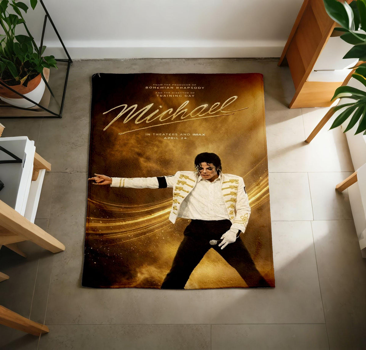 Michael Jackson Military Jacket Blanket Soft Throw, "April 24" Movie Throw