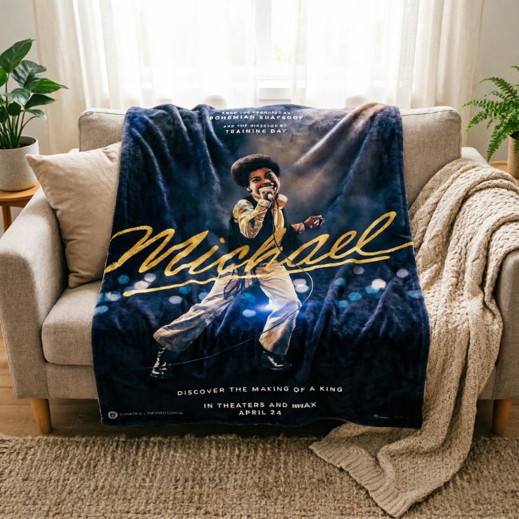 Michael Jackson "The Origin of an Icon" Blanket Soft Throw, Concert Poster Throw