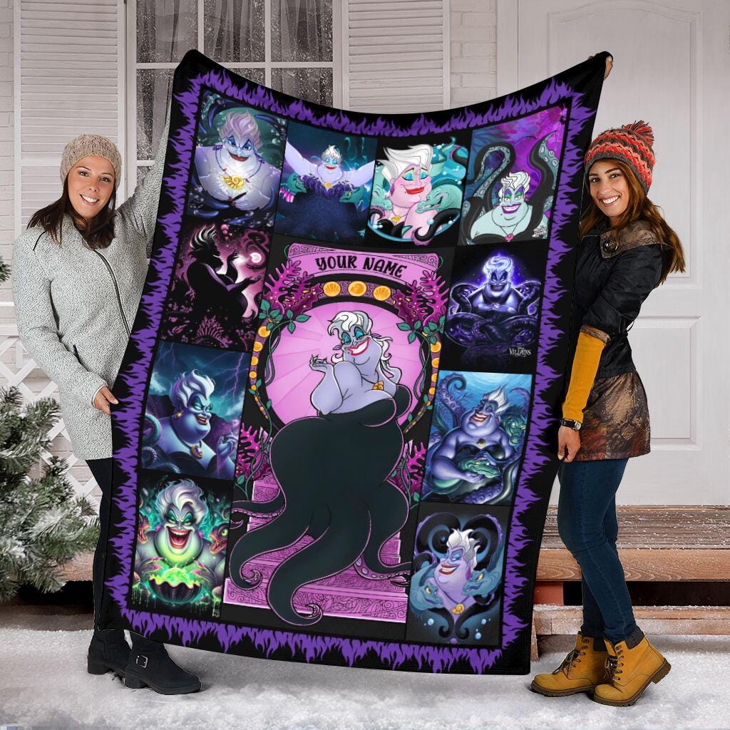 Personalized Ursula Blanket, Disney Villains Evil Queen Maleficent Blanket, Disney Villain Travel Blanket, Magic Kingdom, Home Decor Blanket