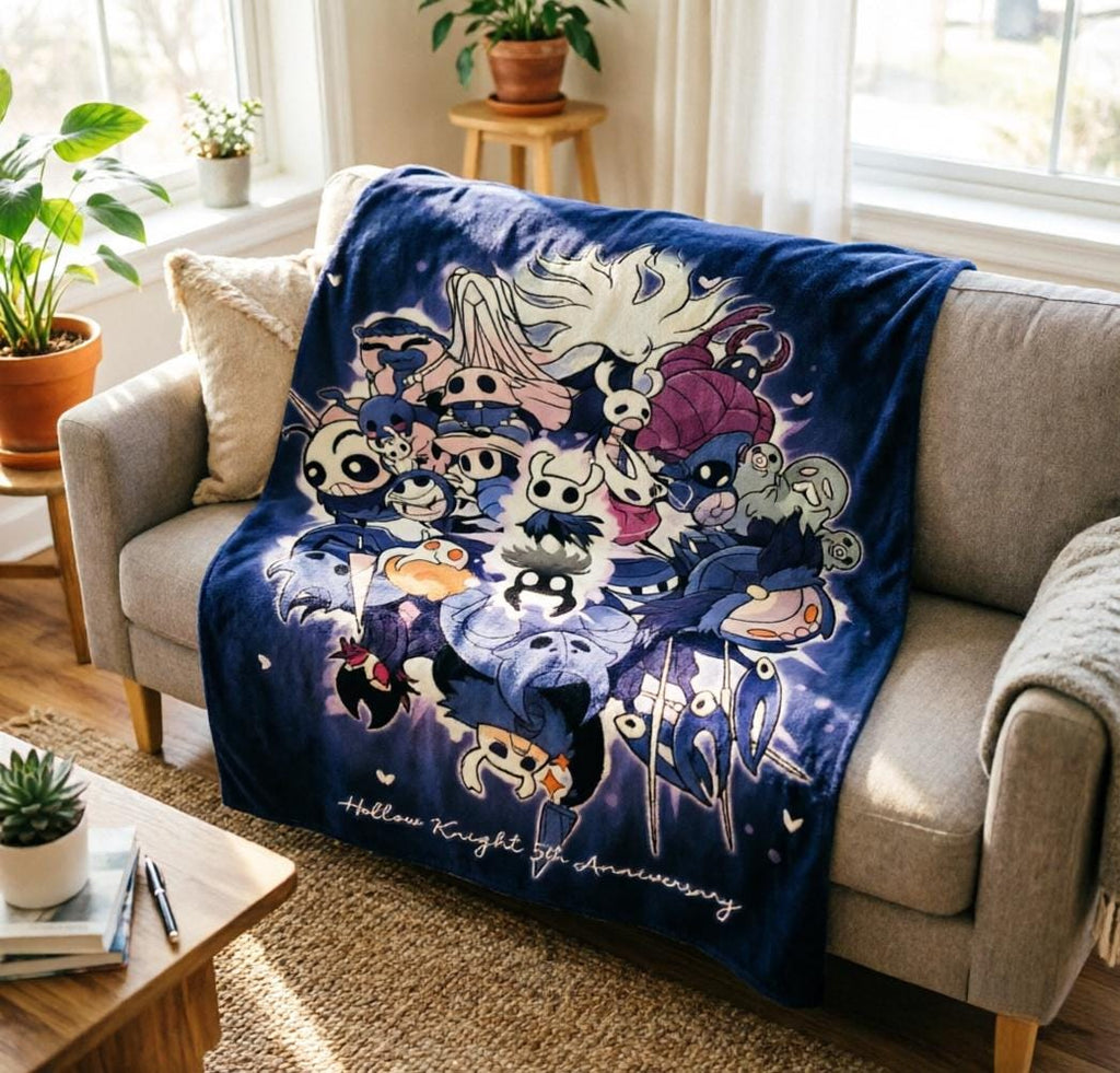 Hollow Knight Silksong Hornet Fleece Throw Blanket, Team Cherry Indie Game Merch