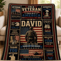 Veteran Blanket for Men, US Army Veteran Throw Blanket, Military Gift for Dad Grandpa Husband, Patriotic Fleece Blanket, Freedom Veteran