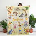 Custom Winnie the Pooh Blanket, Personalized Classic Pooh Nursery Blanket for Baby Boy Girl, Custom Christopher Robin Kids Gift, Pooh Bear