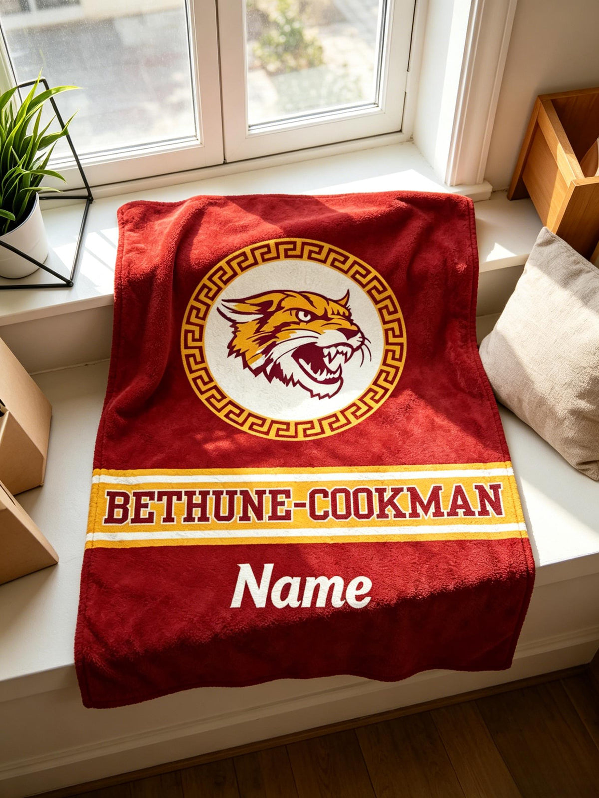 Personalized Bethune Cookman Blanket – BCU Alumni Grad Tailgate Throw Dorm Decor