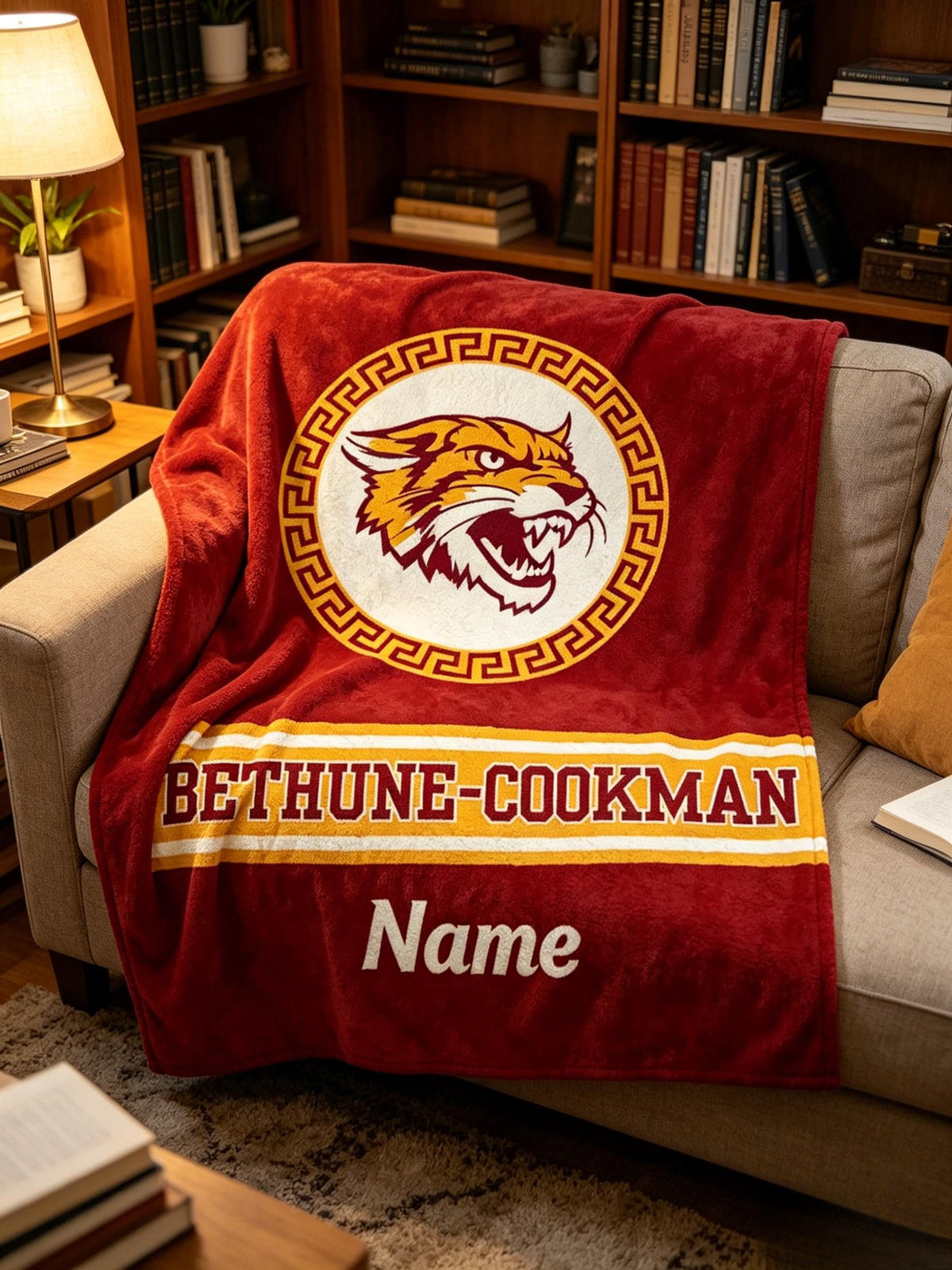 Personalized Bethune Cookman Blanket – BCU Alumni Grad Tailgate Throw Dorm Decor