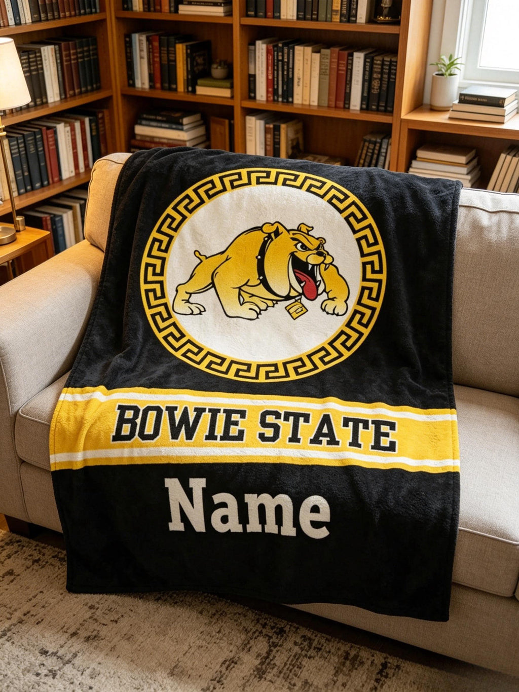Personalized Bowie State University Blanket – Game Day Throw, Dorm Decor, Graduation Gift